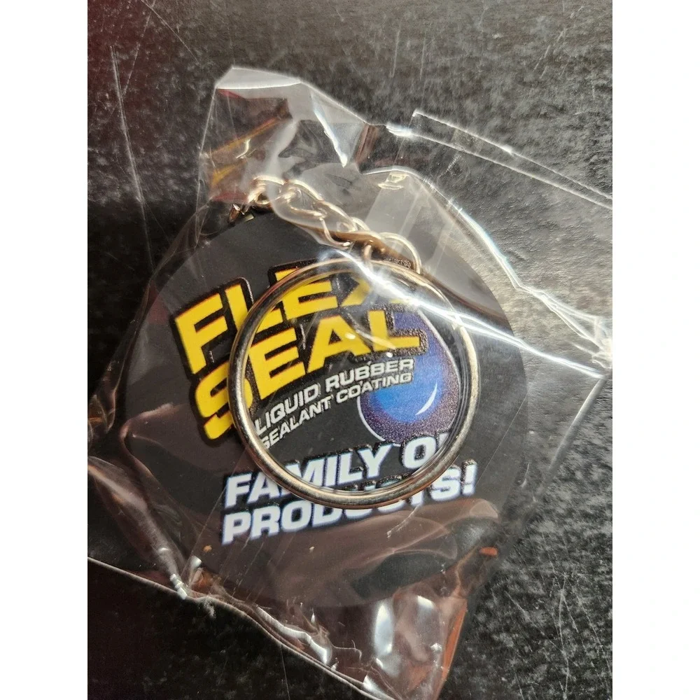 Flex Seal Keychain Phil Swift Double Sided Liquid Rubber Sealant Promo Novelty